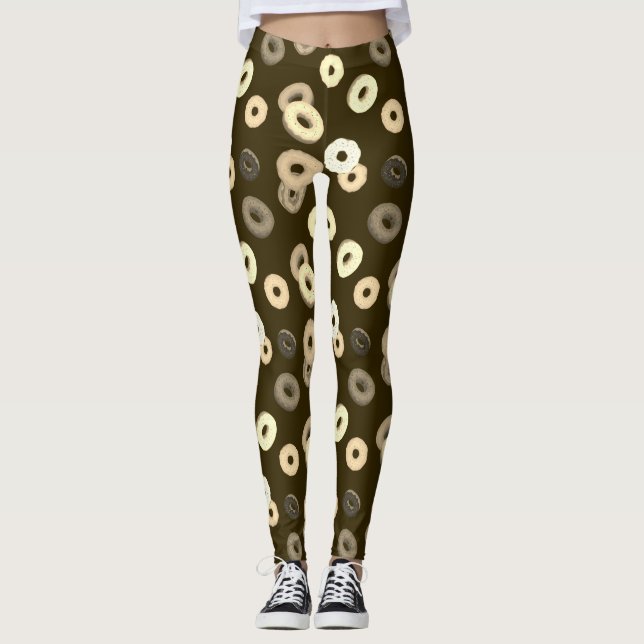 Leggings Bains de vanille au chocolat brun motif élégant (Devant)