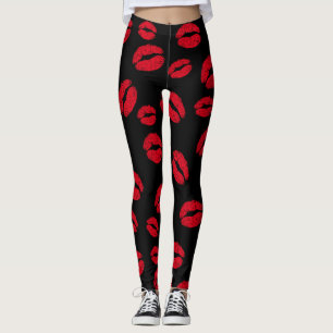 Leggings Baisers en noir