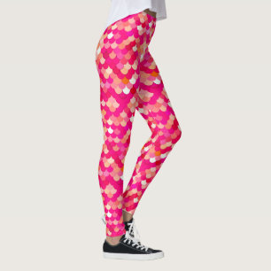 Leggings Balances de sirènes, corail, Fuchsia rose et pêche