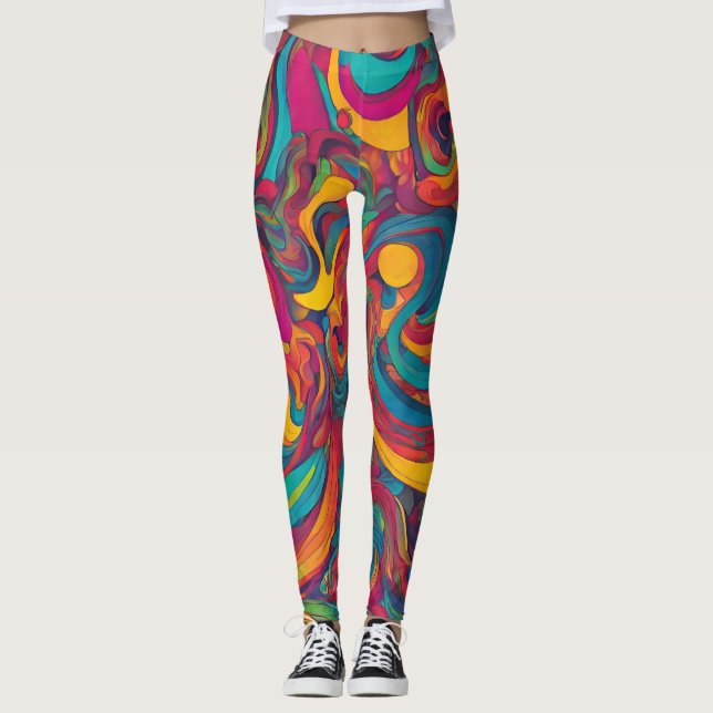 Leggings Balayage psychédélique (Devant)