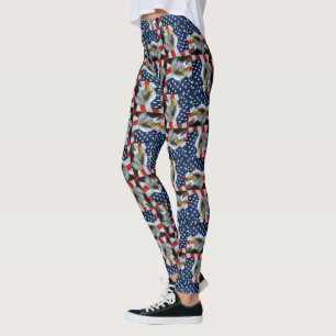 Leggings Bald Eagle et American Flag Patriotic