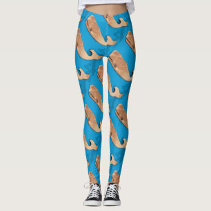 Leggings baleines brunes bleues