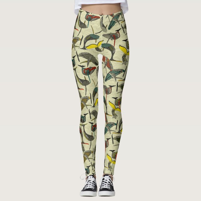Leggings baleines et vagues audacieuses (Devant)