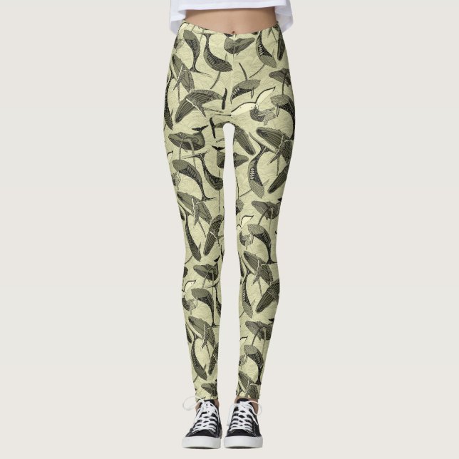 Leggings baleines et vagues naturelles (Devant)