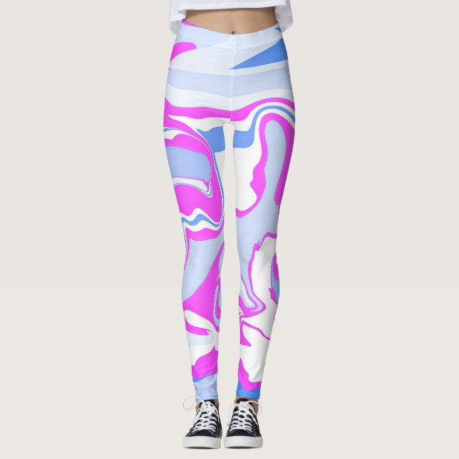 Leggings Balisage rose et bleu (Devant)
