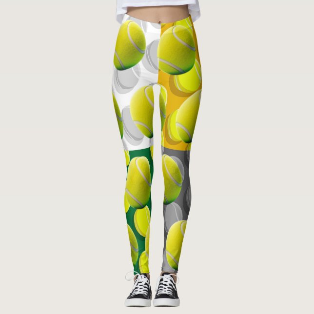 Leggings balle de tennis en vert (Devant)
