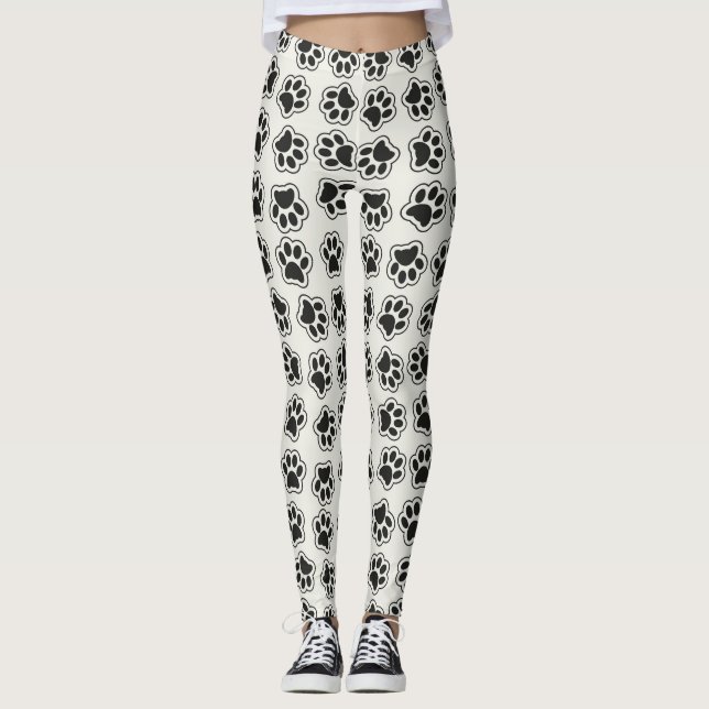 Leggings Balles noires, Paws de chien, Paws de chat, Plan (Devant)