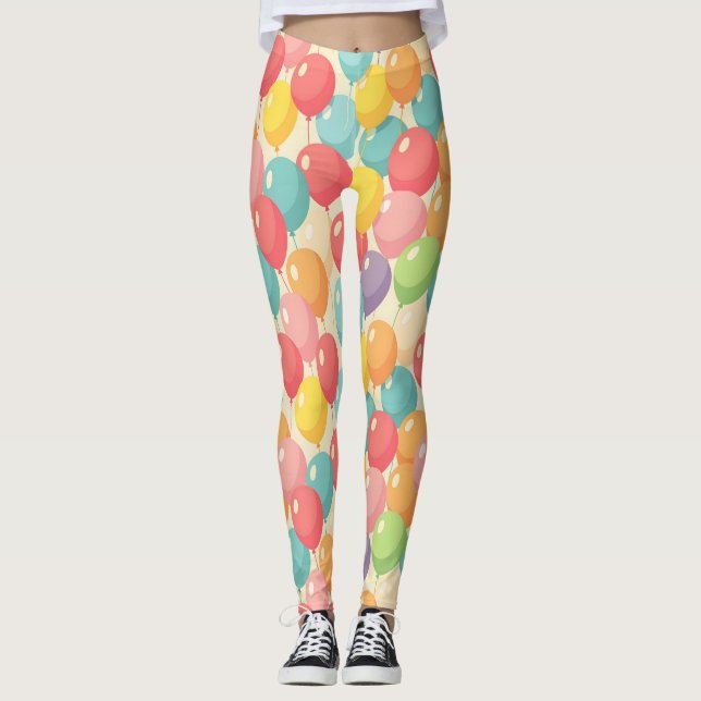 Leggings Ballons de fête de différentes couleurs (Devant)