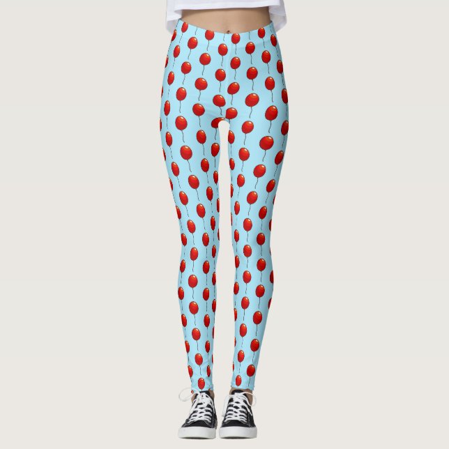 Leggings Ballons rouges simples brillants Motif de fête d'a (Devant)