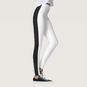 Leggings Bande de camouflage vertical noir   Blanc