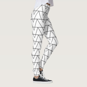 Leggings Bande de Chevron noir et blanc