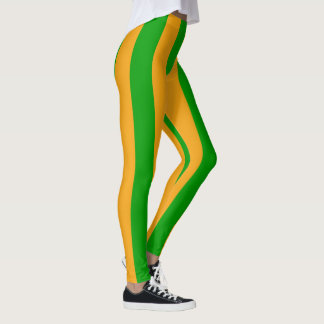 Leggings Bande de Noël cool verte Jaune