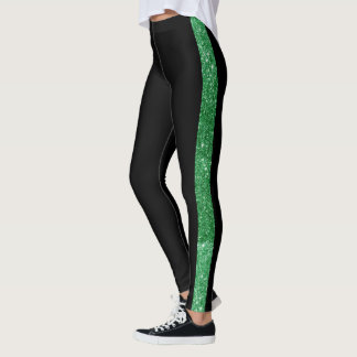 Leggings Bande de Parties scintillant verte de la bande lat