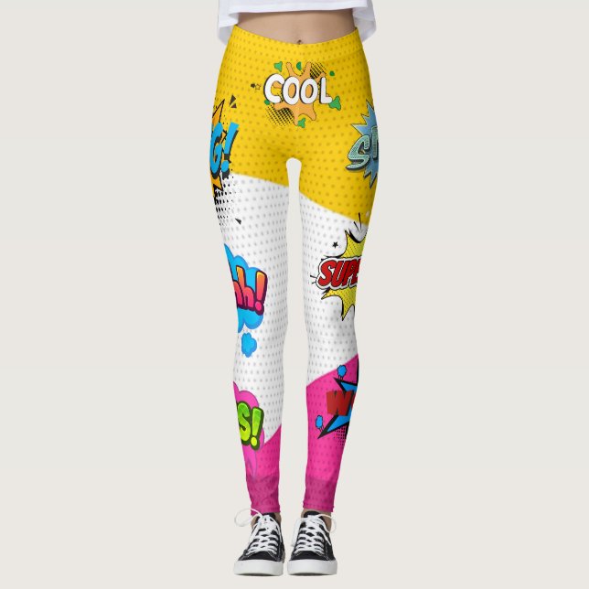 Leggings Bande dessinée Art Pop coloré (Devant)
