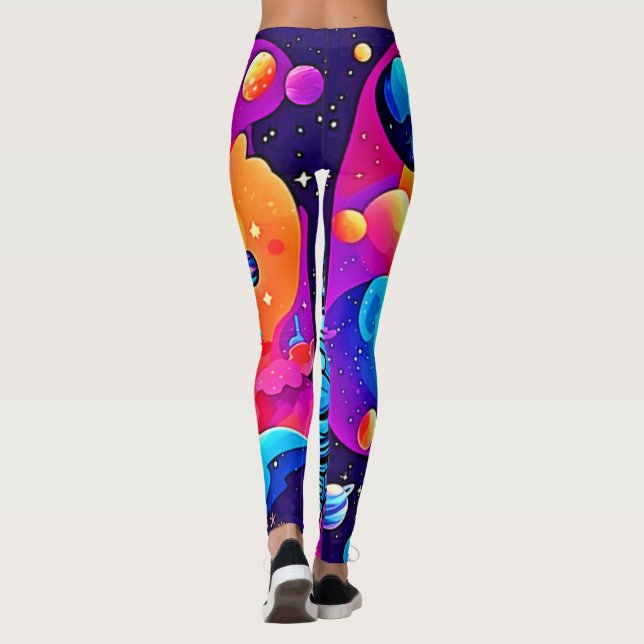 Leggings Bande dessinée d'art de l'espace vibrant : Rêves d (Dos)