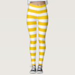 Leggings Bande horizontale jaune et blanche<br><div class="desc">Bandes horizontales jaunes et blanches moyennes Leggings.
Bandes moyennes : Style 1</div>