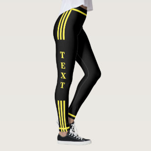 Leggings Bande latérale Légendes modernes Texte et couleurs