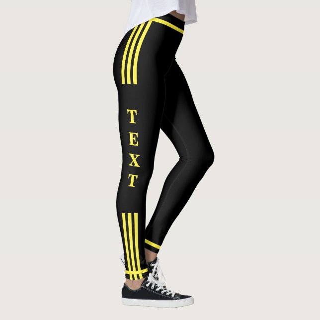 Leggings Bande latérale Légendes modernes Texte et couleurs (Droite)