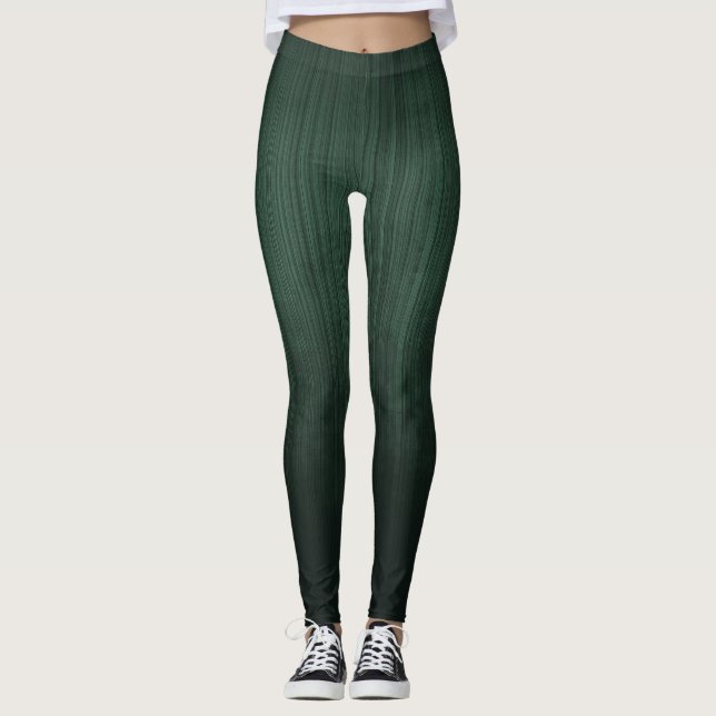 Leggings Bande rustique Vert ombre (Devant)