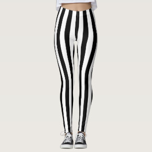 Leggings Bande verticale blanche noire alternative