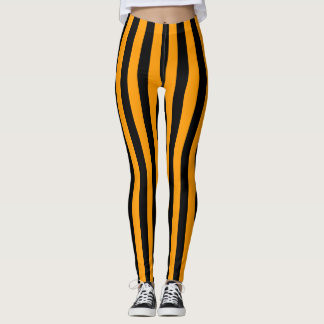 Leggings Bande verticale orange noire