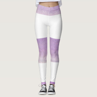 Leggings Bande violette et blanche