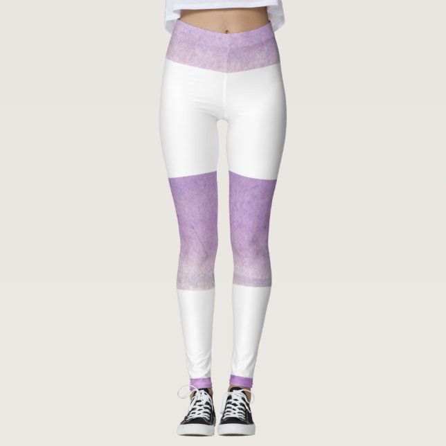 Leggings Bande violette et blanche (Devant)