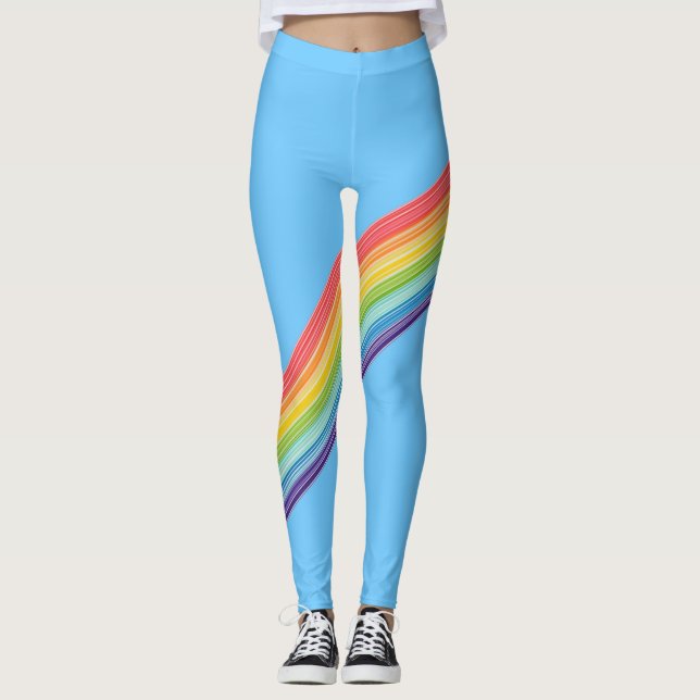 Leggings Bandes arc-en-ciel diagonales (Devant)