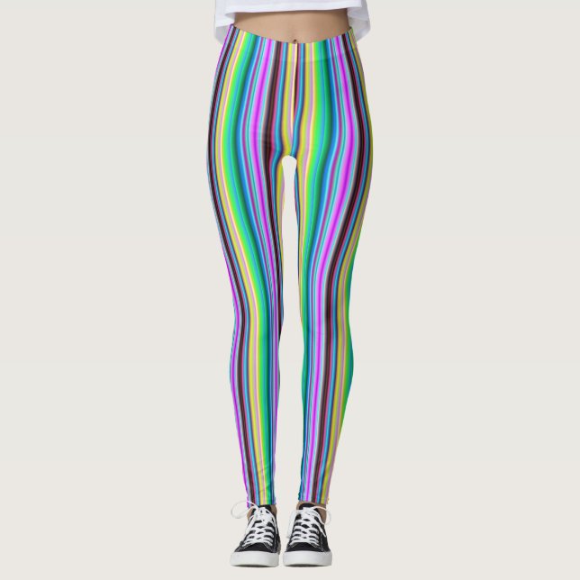 Leggings Bandes arc-en-ciel - Motif (Devant)