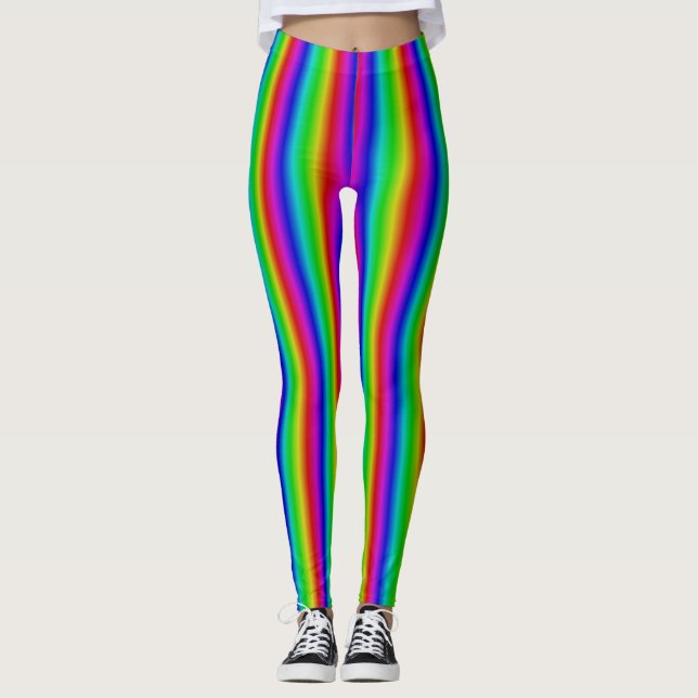 Leggings Bandes arc-en-ciel - Motif (Devant)