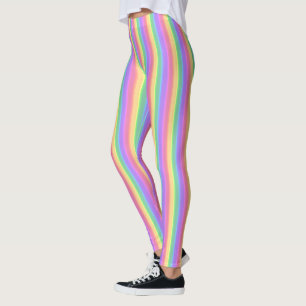 Leggings Bandes arc-en-ciel pastel