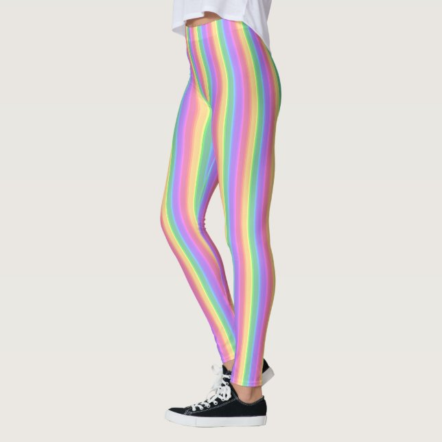 Leggings Bandes arc-en-ciel pastel (Gauche)