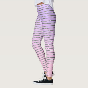 Leggings Bandes argentées ombrées violettes et roses