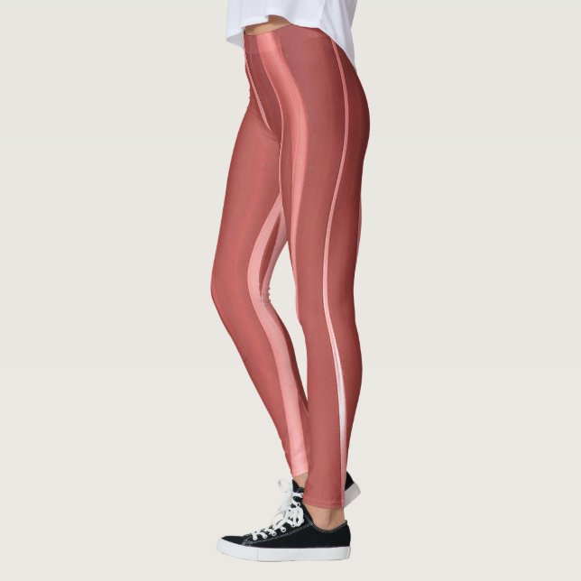 Leggings Bandes Arrière - plans Rouges Et Blances (Gauche)