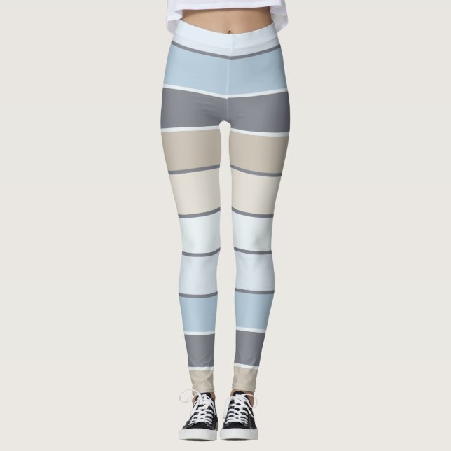 Leggings Bandes bleu gris