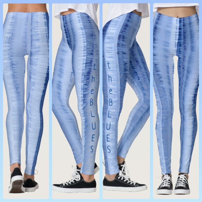 Leggings Bandes Bleues Clair Glacé Chic (Créateur téléchargé)