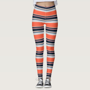Leggings Bandes bleues orange
