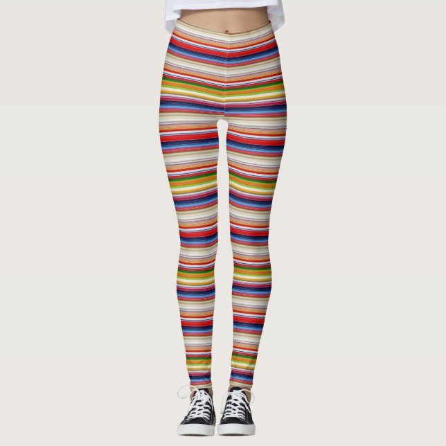 Leggings Bandes chaudes et colorées (Devant)