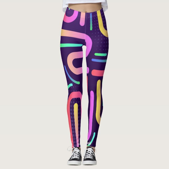 Leggings bandes colorées à léguer (Devant)