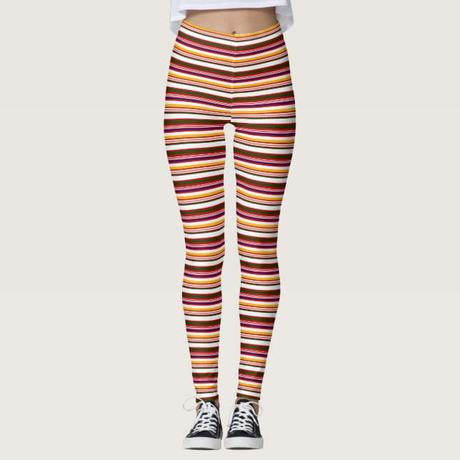 Leggings Bandes de bonbons à l'ancienne (Devant)
