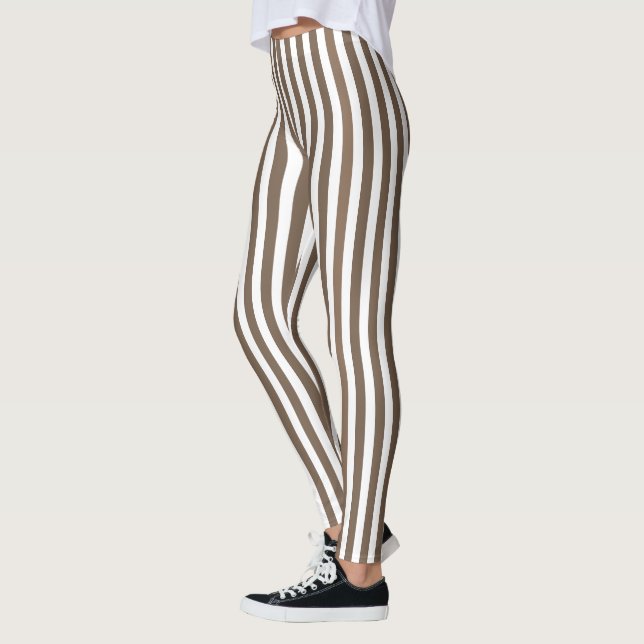 Leggings Bandes de bonbons de couleur et blanc (Gauche)