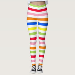 Leggings Bandes de bonbons multicolores