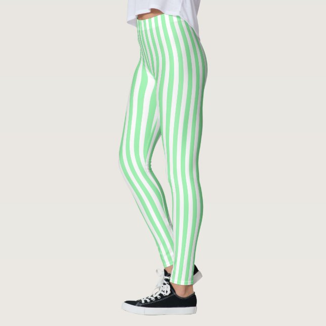 Leggings Bandes de bonbons vert clair (Gauche)