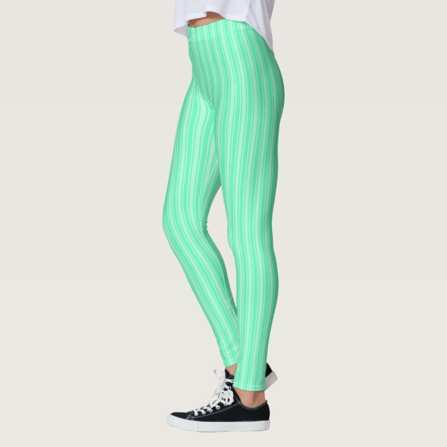 Leggings Bandes de bonbons vertes à la menthe (Gauche)