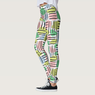 Leggings Bandes de brosse et pastels