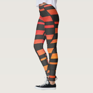 Leggings Bandes de coucher de soleil abstrait avec des form