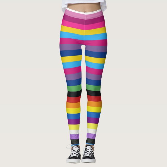 Leggings Bandes de couleurs de l'indicateur de fierté (Devant)