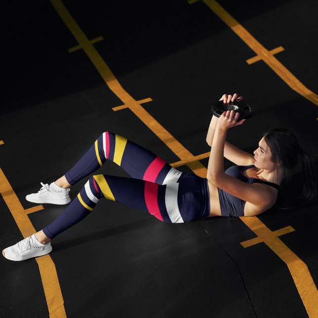 Leggings Bandes de couleurs plates (Créateur téléchargé)