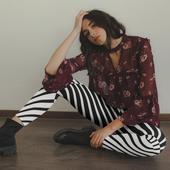 Leggings Bandes de croisement noires (Créateur téléchargé)