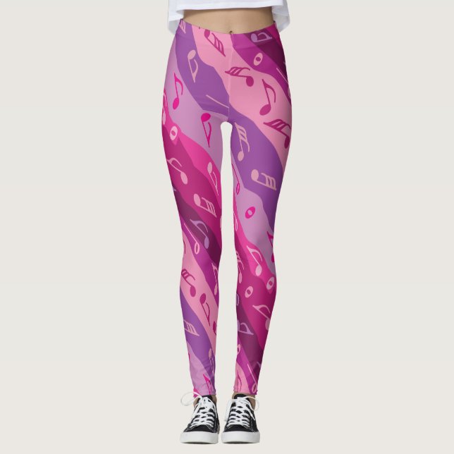 Leggings Bandes de notes de musique (Devant)
